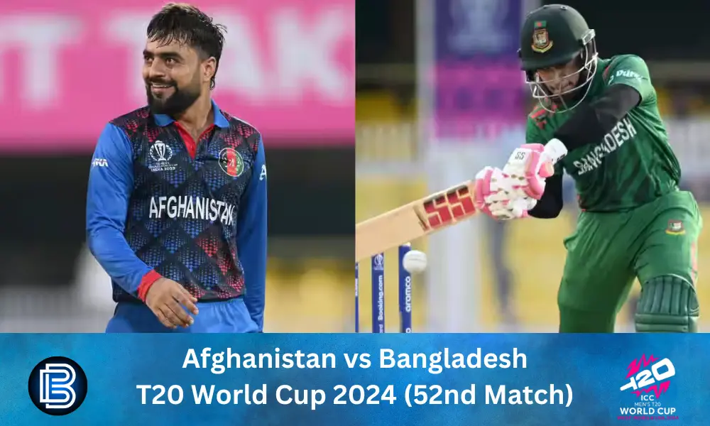 Afghanistan vs Bangladesh T20 World Cup 2024 52nd Match: Afghanistan Won the Match by 8 Runs