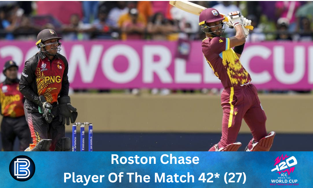 West Indies vs Papua New Guinea player of the match
